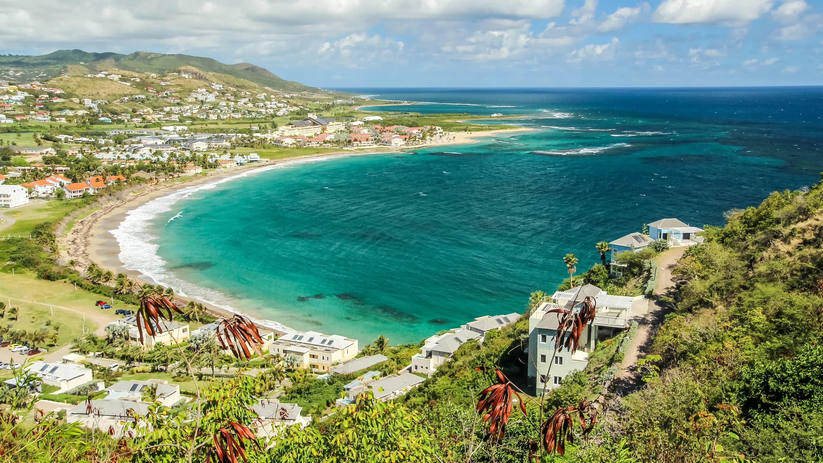 Frigate Bay on St Kitts, viewed from Timothy Hill Overlook.